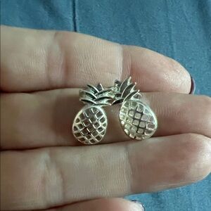 Silver Pineapple Earrings